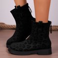 thumbnail image 2 of Mepaouo Womens Ankle Boots Square Toe Leopard Chelsea Slip on Booties Ladies Winter Combat Dress Boot, 2 of 8