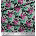 thumbnail image 3 of Soimoi Poly Georgette Fabric Skull Halloween Print Sewing Fabric Yard 52 Inch Wide, 3 of 3