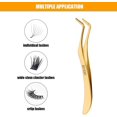 thumbnail image 4 of EKYSSO Lash Tweezer for Eyelash Clusters, Lash Applicator Tool, Eyelash Clusters Tweezers, Precision DIY False Eyelashes Extension Tweezers, Curved DIY False Eyelash Applicator Tweezer(Gold), 4 of 5