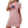 thumbnail image 1 of Birdeem Chemises de Nuit pour Femmes Chemise de Nuit Courte Surdimensionnée pour Femmes Robe Imprimée à Col Rond et Manches Courtes, 1 of 12
