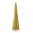 thumbnail image 1 of Home Heritage 9' 250 LED Pre-Lit Artificial Christmas Tinsel Tree, Gold, 1 of 8