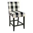 thumbnail image 1 of HomePop 24" Wood and Fabric Plaid Pattern Parsons Counter Stool in Black, 1 of 5