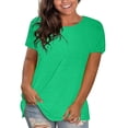 thumbnail image 1 of WTXUE T-Shirts à Manches Courtes, Chandails à Col Rond pour Femmes Chandails en Coton Chandails Amples T-Shirts Hauts Amples Unis / Décontractés pour Femmes Vert TTG, 1 of 8