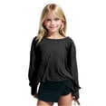 thumbnail image 2 of Plebaso T-shirts d'Entraînement pour Filles à Manches Longues/courtes, Dos Ouvert, Chandails Courts de Course Athlétiques pour Enfants, 2 of 7