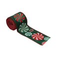 thumbnail image 1 of TopLLC Christmas Ribbon Wired 5.5 Yards 2.5 inch Red Green Candy Peppermint Burlap Wired Edge Ribbon, Glitter Christmas Tree Decorative Ribbon Christmas Decorations for Gift Wrapping Craft Bow Wreath, 1 of 9