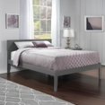 thumbnail image 1 of Lit Plateforme Grand en Bois Massif Orlando, Gris, 1 of 14