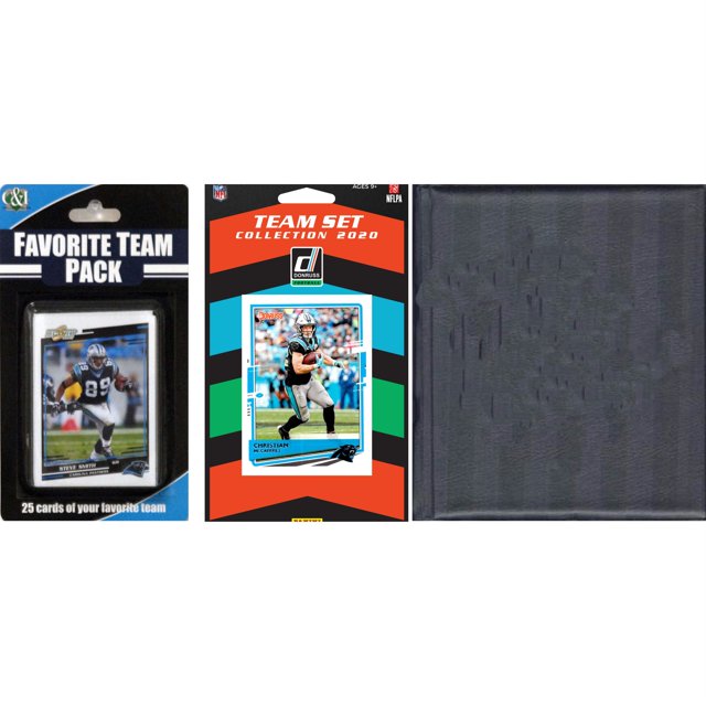 NFL Carolina Panthers Licensed 2020 Score Team Set and Favorite Player Trading Card Pack Plus Storage Album