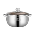 thumbnail image 2 of Stainless Steel Soup Pot 24CM with Double Handles, Thick Bottom for Even , Big Belly Stew Pot for Family Cooking, Compatible with Induction and Gas Stoves, 2 of 9