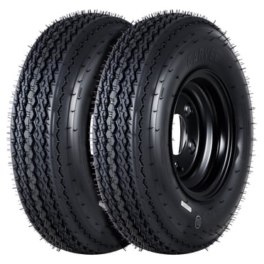 PIONEERWORKS Set of 2 4.80-8 4.80x8 480-8 4.80-8 Trailer Tires with 8" Rims, 4 Lug on 4", Load Range C 6PR