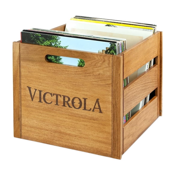 Victrola Wooden Record and Vinyl Crate