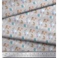 thumbnail image 2 of Soimoi Gray Rayon Fabric Bear Animal Print Fabric by the Yard 56 Inch Wide, 2 of 3