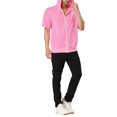 thumbnail image 2 of INSPIRE CHIC Men's Short Sleeve Hoodies Solid Color Zip Up Jackets with Hood S Pink, 2 of 7