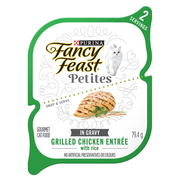 Purina Fancy Feast Petites Entrée de Poulet Grillé avec Riz Nourriture pour Chat Gourmet 79,4g