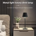 thumbnail image 3 of Labymos Simple Desk Lamp Decorative Desk Lamp Rechargeable Desk Lamp Metal Texture Ambient Lamp White, 3 of 8