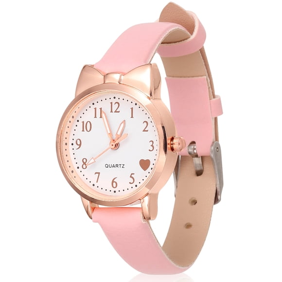SHISUYAN Pink Kids Analog Watch with Cartoon Design for Girls Comfortable Ergonomic Quartz Watches 3.5 inch
