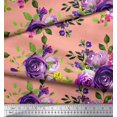thumbnail image 3 of Soimoi polyester Crepe Fabric Leaves & Rose Flower Print Fabric by the Yard 42 Inch Wide, 3 of 3