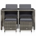 thumbnail image 2 of vidaXL 5 Piece Outdoor Dining Set with Cushions Poly Rattan Grey, 2 of 12