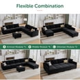 thumbnail image 3 of HONBAY Canapé Sectionnel Convertible en Velours avec Lit et Rangement pour Salon, Noir, 3 of 7