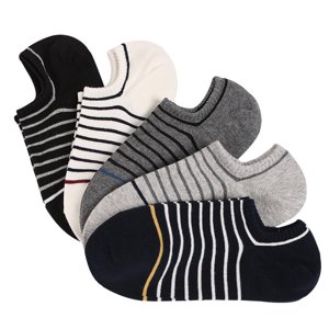 5 Pairs Men Socks Striped Breathable No Show Socks Low Cut Socks Sports Socks