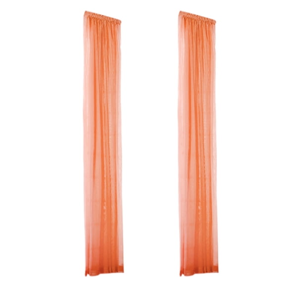 Eky Non-See-Through Orange Privacy Sheer Curtains 78.7 Inches Long 2 Panels Set Semi Sheer Light Filtering Curtains for Living Room Bedroom Drapes,W31.5xL78.7,Neutral Rustic Style Curtains