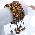 thumbnail image 2 of Natural Healing Power Gemstone Crystal Beads Unisex Adjustable Macrame Bracelets 8mm,Tiger Eye, 8MM, 2 of 4