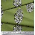 thumbnail image 3 of Soimoi Poly Georgette Fabric Leaves & Floral Block Print Fabric by The Yard 52 Inch Wide, 3 of 3