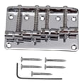 thumbnail image 4 of 80mm 4 Strings Bass Bridge Tailpiece Metal Replacement Saddle Bridge with Screws Argent, 4 of 8