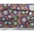 thumbnail image 3 of Soimoi Brown Rayon Fabric Artistic Floral Printed Fabric 1 Yard 56 Inch Wide, 3 of 5