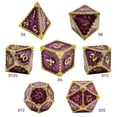 thumbnail image 1 of 7Pcs Polyhedral Dice Irregular Big Numbers Board Games Dices Set D4 Purple Golden, 1 of 5