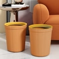 thumbnail image 4 of LSLJS Plain Pressure Ring Trash Can Imitation Leather Bedroom and Bathroom Large Capacity Open Uncovered Kitchen Trash Can Commercial Office Wasteba, Home Accessories, 4 of 6