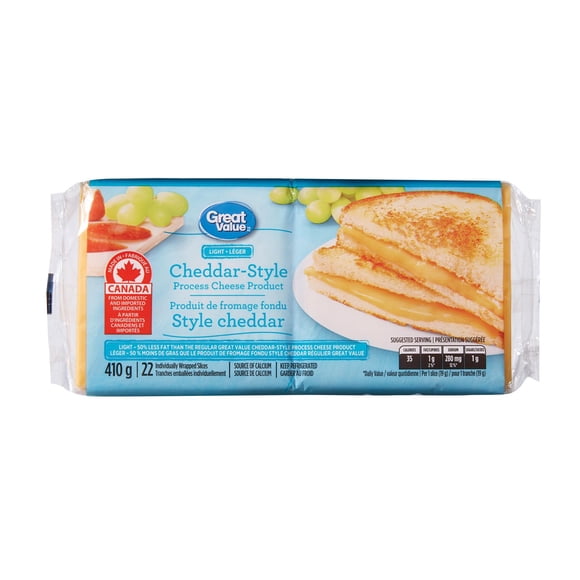 Great Value Cheddar-Style Process Light Cheese Product