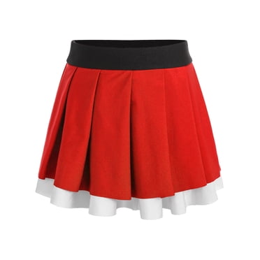 Lejafay Kids Girls School Uniform Pleated Skorts Skirts Tennis Golf Scooter Skater Skirts Performance Cheer Party Skirts Red 12
