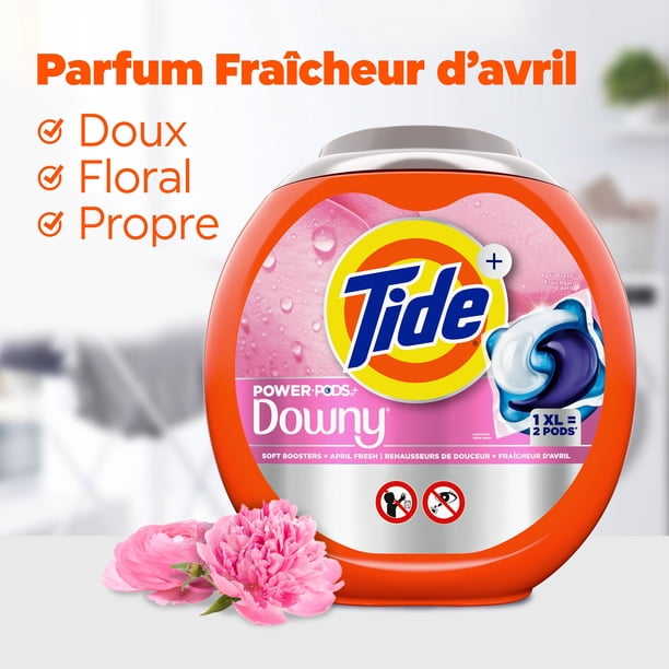 未開封Tide PODS Downyエイプリルフレッシュ4in1 104pacs Tide Power PODs + Downy Laundry Detergent Pods, 45 Count, Soft
