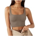 thumbnail image 2 of asjyhkr Crop Tank Tops for Women Ribbed Knit Square Neck Sleeveless Slim Fitting T Shirts Summer Basic Tees, 2 of 6