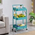 thumbnail image 2 of Pemberly Row Chariot Utilitaire de Rangement en Métal à 3 Niveaux Pliable Bleu, 2 of 12