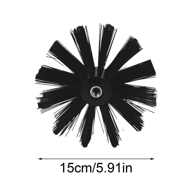 Nylon Chimney Cleaning Brush | 4 Inch 6 Inch Diameter | M8 Thread Dryer Vent Lint Remover | Durable Nylon Bristles | Fits Cleaning Rods | Single Pack | For Ducts Vents Chimneys