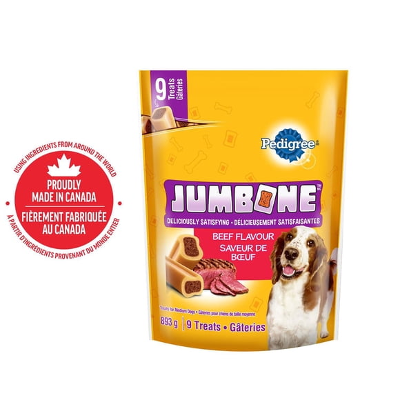 PEDIGREE Jumbone Adult Dog Treats – For Medium Dogs - Beef Flavour – 9 Chews