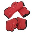 thumbnail image 1 of Horse Leg Guard, Horse Jumping Boots Reduce Injury Prevent Slip Front Hind Adjustable  For Equestrian Equipment A Set Of Red Front And Hind, 1 of 8