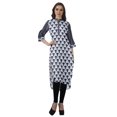 thumbnail image 3 of Moomaya Kurti Indienne Imprimée Tunique en Coton pour Femme Col Mandarin Kurta Longueur Genou, 3 of 6