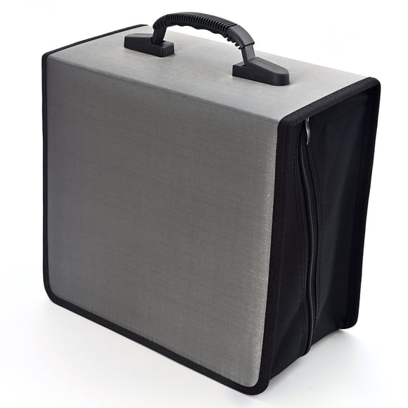 Boîtier pour 432 CD, Sac Pochette Organisateur Classeur pour Disques DVD en Nylon Gris Robuste