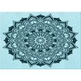 thumbnail image 1 of Ahgly Company Machine Washable Indoor Rectangle Transitional Electric Blue Area Rugs, 8' x 10', 1 of 7