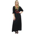 thumbnail image 1 of Bimba Robe Maxi Bohème Noire pour Femme avec Foulard à Franges Tenue d'Été de Designer-10, 1 of 9