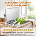 thumbnail image 2 of Drop in Ice Chest, 20" L x 16" W x 13" H Stainless Steel Ice Cooler, Commercial Ice Bin with Hinged Cover, Outdoor Kitchen Ice Bar, Drain-Pipe and Drain Plug Included, for Cold Wine Beer, 2 of 8
