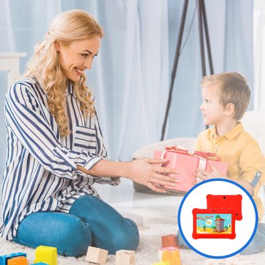 DZCPSCZG Tablette pour Enfants de 7 Pouces Ordinateur Tablette Machine d'Apprentissage Préscolaire pour Enfants Cadeau Parent-Enfant Machine Cadeau de Noël avec Caméras Intégrées