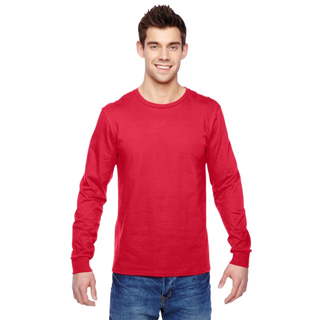 Fruit Of The Loom T-Shirt à Manches Longues Sofspun pour Hommes, m, Rouge Flamboyant