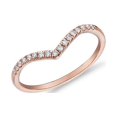 thumbnail image 1 of 0,20 Carat Rond Excellent Véritable Diamond Nouvelle Conception Alliance pour Mariage en Or Rose Massif 18K Taille 11, 1 of 7