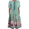 thumbnail image 2 of Robe Maxi à Manches Robe d'Été Bohème à Imprimé pour Femme Robe de Plage à Manches Courtes Robe Longueur Genou Robe à Manches Courtes en Liquidation, 2 of 5