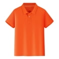 thumbnail image 1 of Hiiyo Kids Little Girls Short Sleeve Polo Shirt Children Solid Color Basic Unisex Polos, 1 of 6