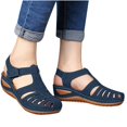 thumbnail image 3 of Chaussures Femme Chaussures Femme Sandales Décontractées d'Été Mode Décontractées Plates Couleur Unie à Oeillets, 3 of 4