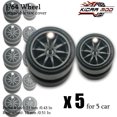 thumbnail image 1 of 1/64 Front Small Rear Big Wheels with Detachable Slick Rubber Tires for Model Cars Refiting Parts for Hotwheels (5 Sets) RLCBS008, 1 of 6